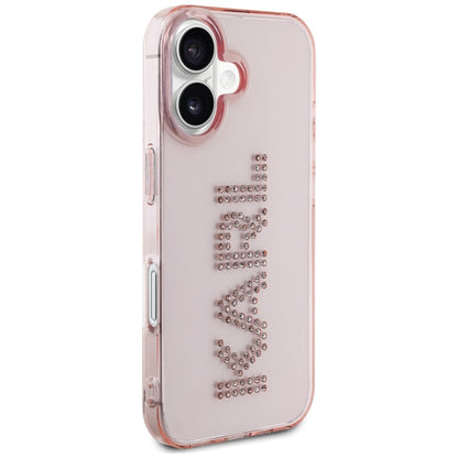 Futrola za Apple iPhone 16, Karl Lagerfeld, IML Rhinestones Pink Logo, Roze