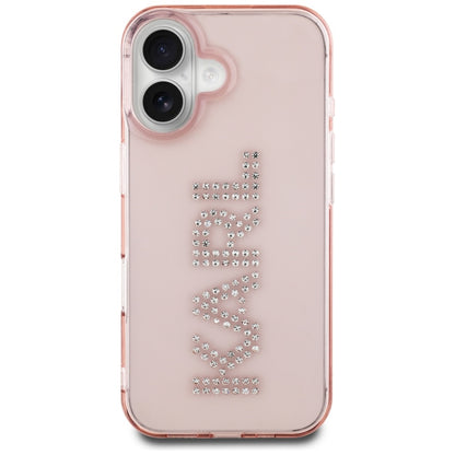 Futrola za Apple iPhone 16, Karl Lagerfeld, IML Rhinestones Pink Logo, Roze