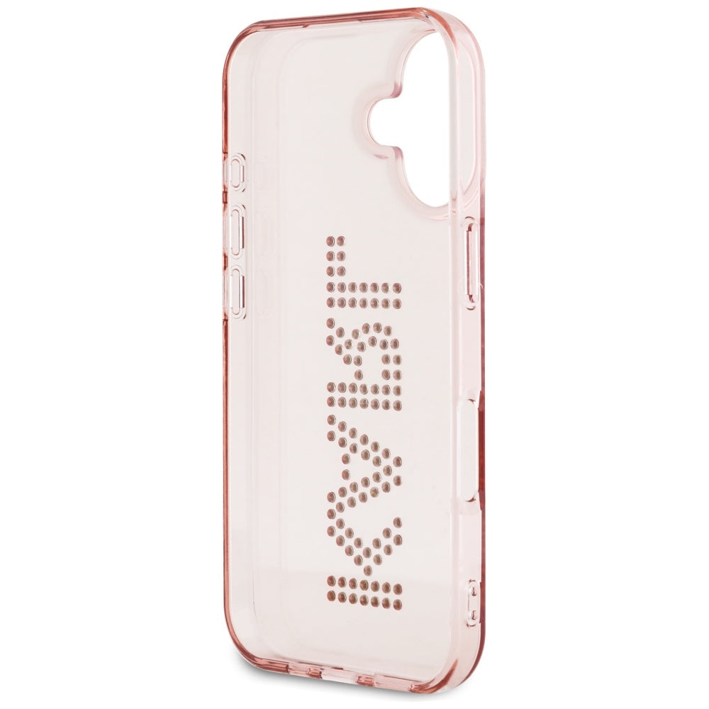 Futrola za Apple iPhone 16, Karl Lagerfeld, IML Rhinestones Pink Logo, Roze