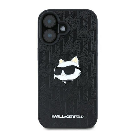 Futrola za Apple iPhone 16, Karl Lagerfeld, Monogram Choupette's Head, Crna