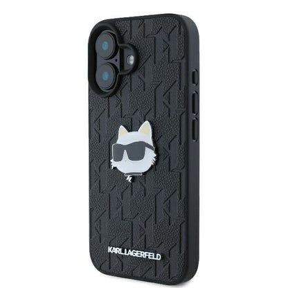 Futrola za Apple iPhone 16, Karl Lagerfeld, Monogram Choupette's Head, Crna