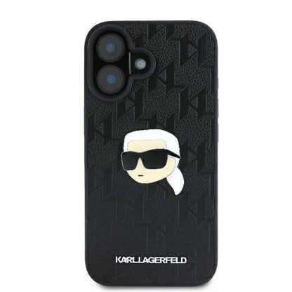 Futrola za Apple iPhone 16, Karl Lagerfeld, Monogram Karl's Head, Crna