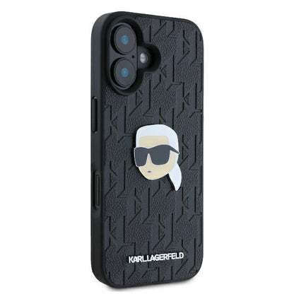Futrola za Apple iPhone 16, Karl Lagerfeld, Monogram Karl's Head, Crna