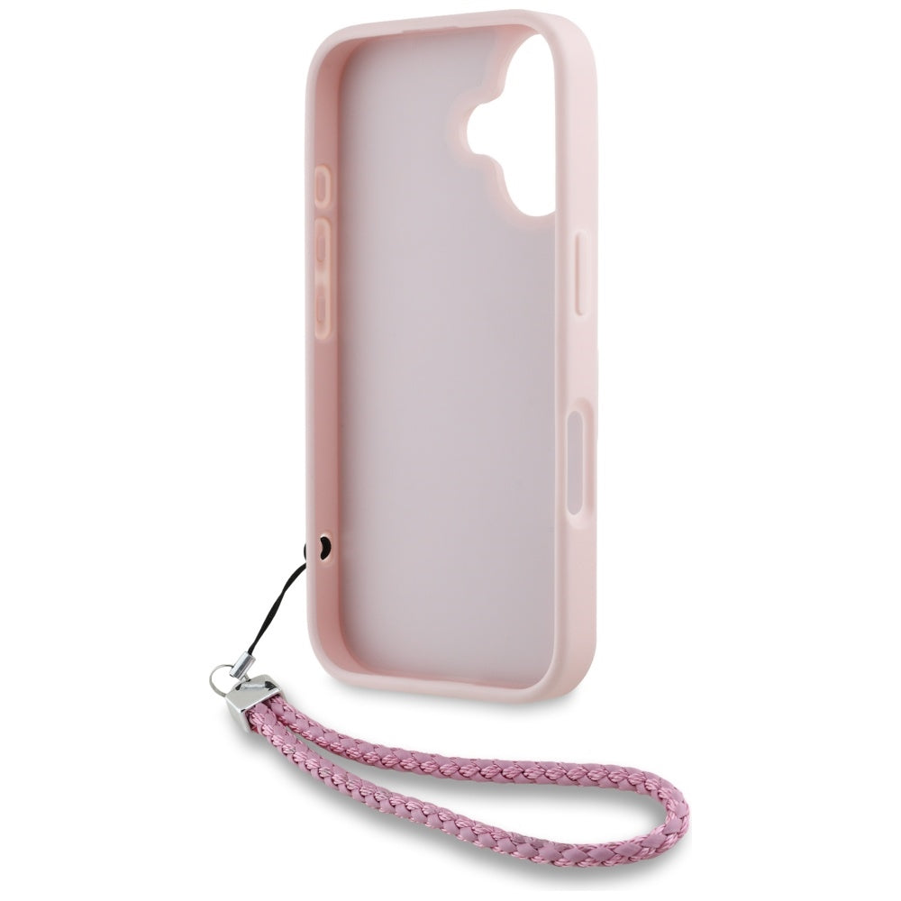 Futrola za Apple iPhone 16, Karl Lagerfeld, Quilted Initial Logo & Chain Strap, Roze