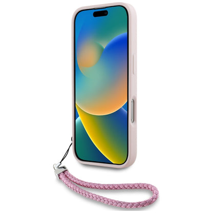 Futrola za Apple iPhone 16, Karl Lagerfeld, Quilted Initial Logo & Chain Strap, Roze