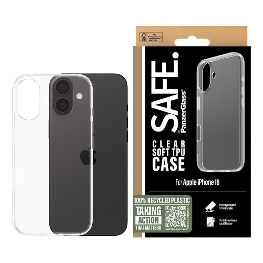 Futrola za Apple iPhone 16, PanzerGlass, Safe., Transparentna