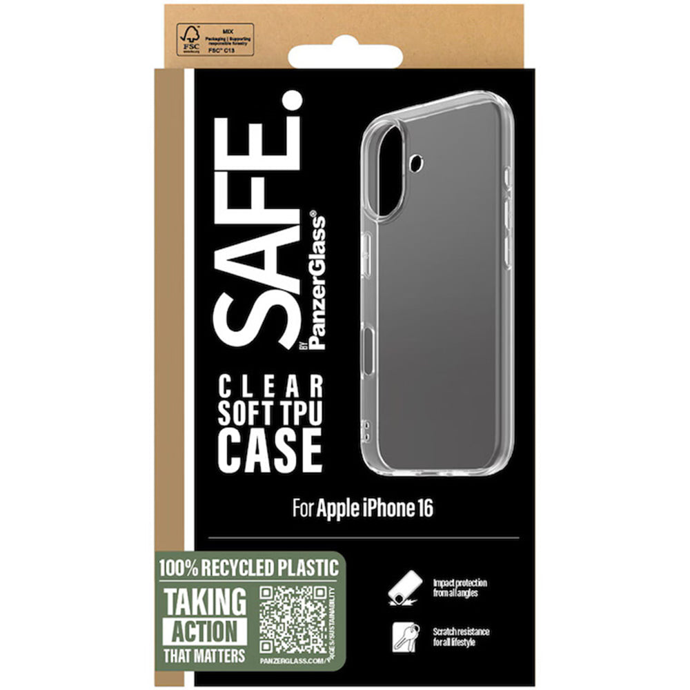 Futrola za Apple iPhone 16, PanzerGlass, Safe., Transparentna