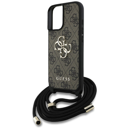 Futrola za Apple iPhone 16 Plus, Guess, 4G CBDY Big Logo with Cord Strap, Braon