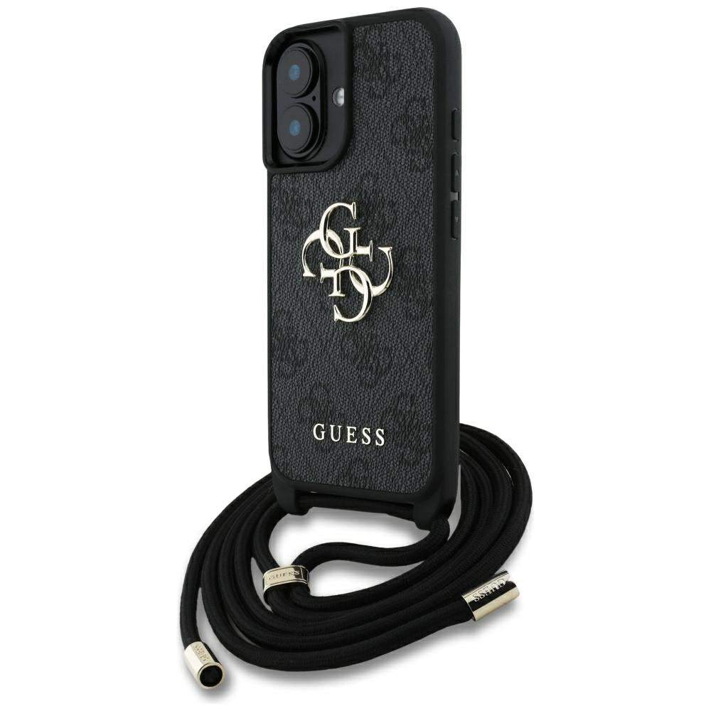 Futrola za Apple iPhone 16 Plus, Guess, 4G CBDY Big Logo with Cord Strap, Crna
