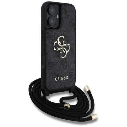 Futrola za Apple iPhone 16 Plus, Guess, 4G CBDY Big Logo with Cord Strap, Crna