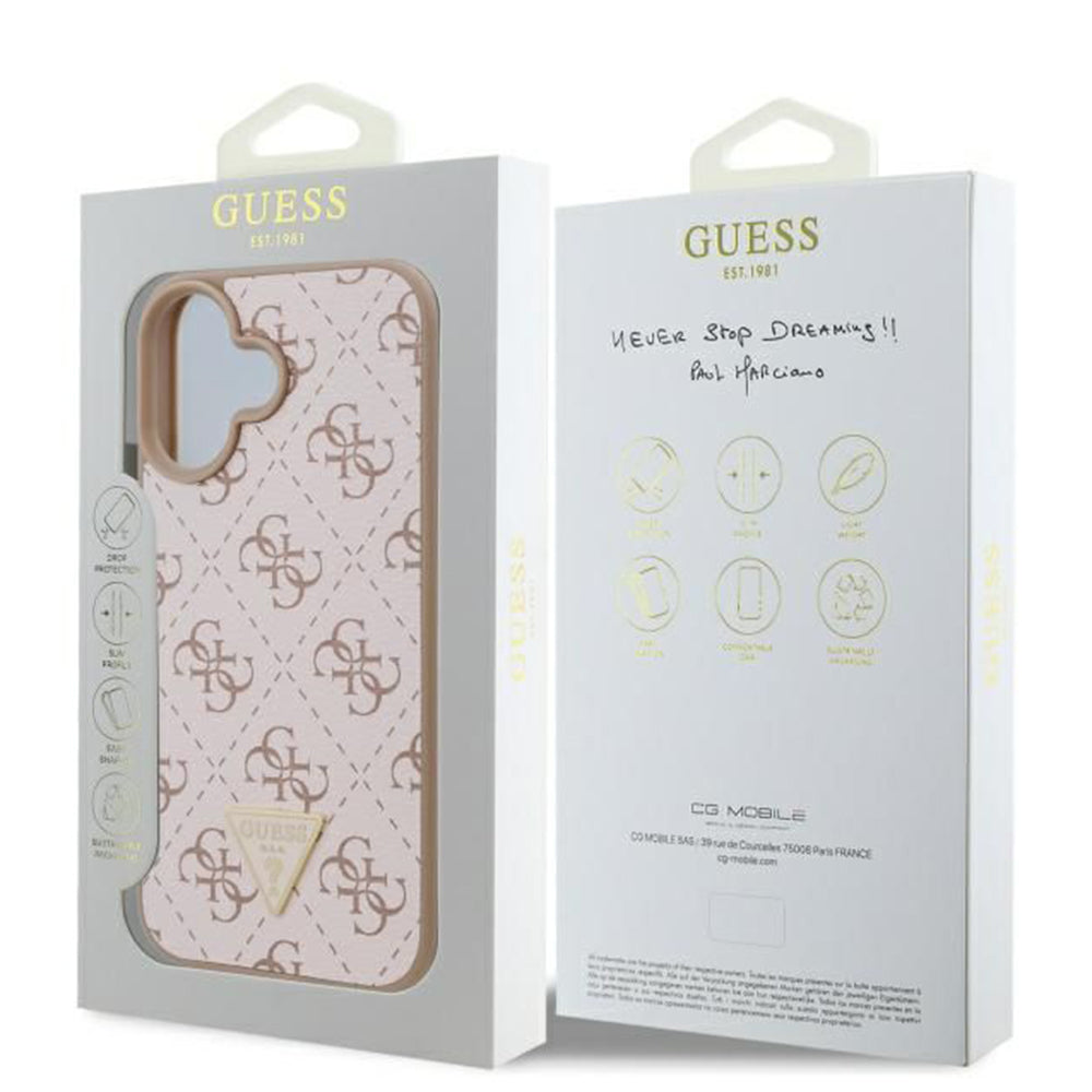 Futrola za Apple iPhone 16 Plus, Guess, 4G Triangle Logo, Bela