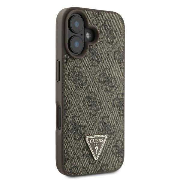 Futrola za Apple iPhone 16 Plus, Guess, 4G Triangle Strass, Braon