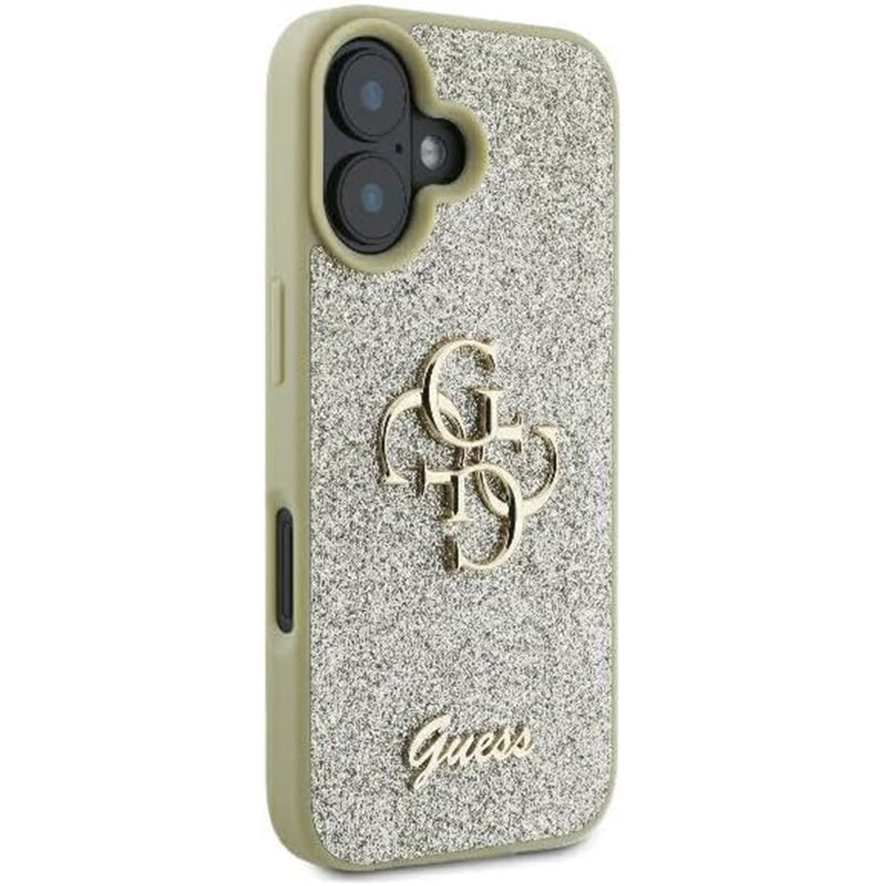 Futrola za Apple iPhone 16 Plus, Guess, Fixed Glitter Big 4G, Zlatna