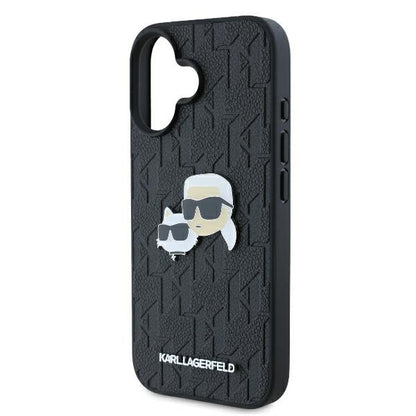 Futrola za Apple iPhone 16 Plus, Karl Lagerfeld, Monogram Karl & Choupette's Heads, Crna