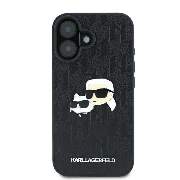 Futrola za Apple iPhone 16 Plus, Karl Lagerfeld, Monogram Karl & Choupette's Heads, Crna