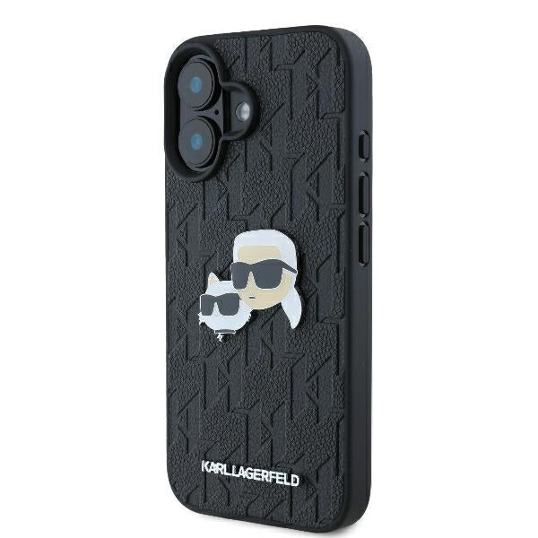 Futrola za Apple iPhone 16 Plus, Karl Lagerfeld, Monogram Karl & Choupette's Heads, Crna