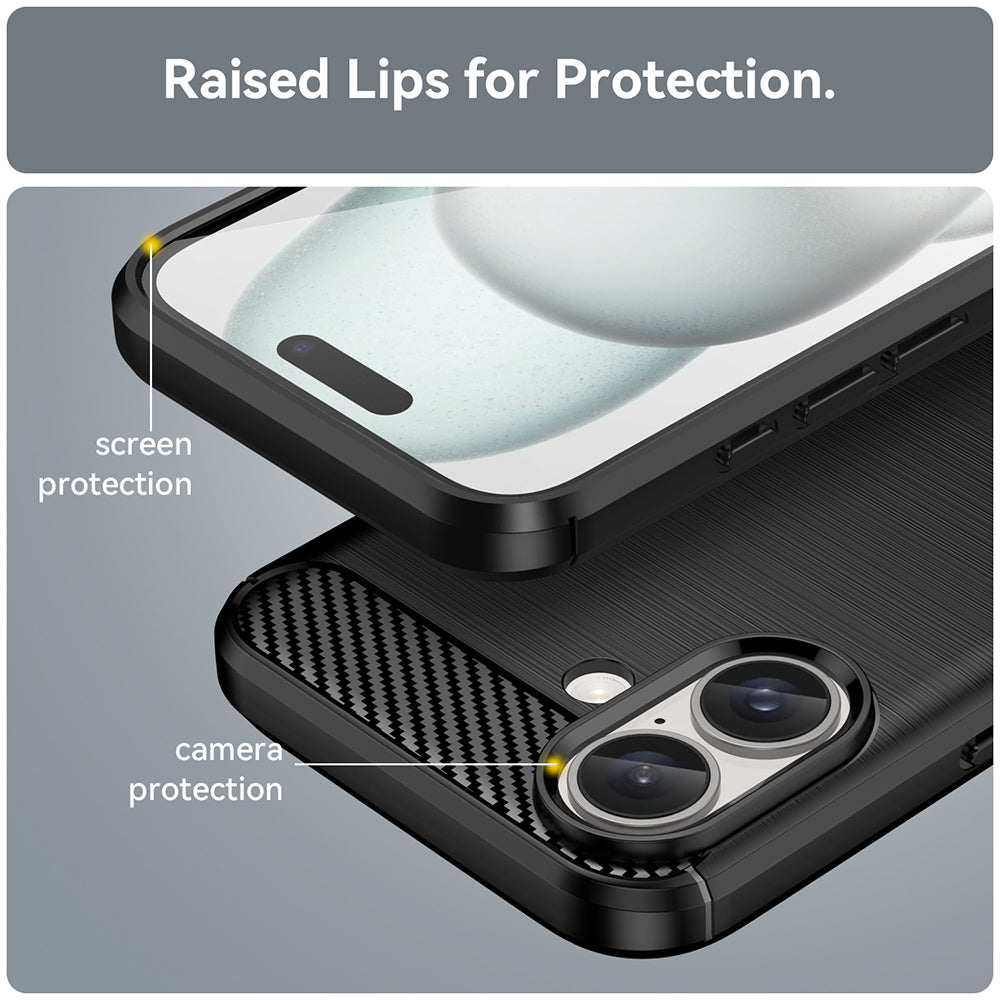 Futrola za Apple iPhone 16 Plus, Techsuit, Karbon, Crna