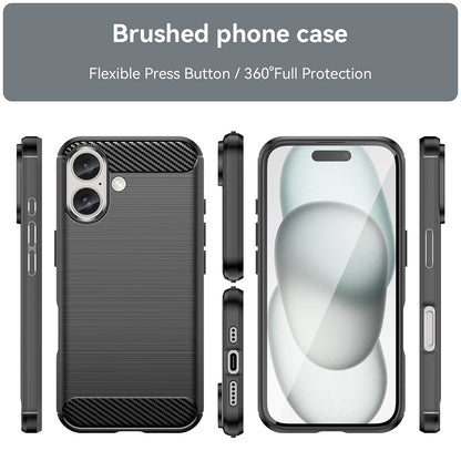 Futrola za Apple iPhone 16 Plus, Techsuit, Karbon, Crna