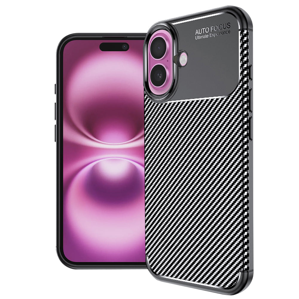 Futrola za Apple iPhone 16 Plus, Techsuit, CarbonFiber, Crna