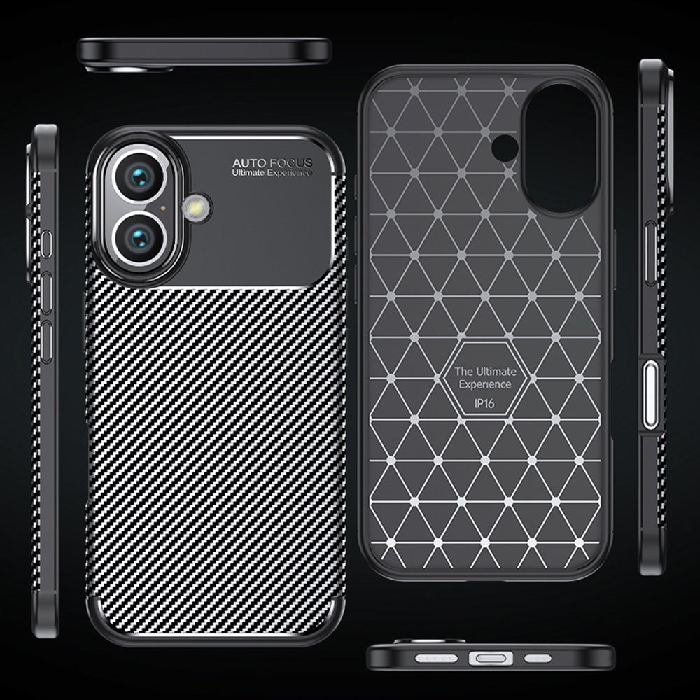 Futrola za Apple iPhone 16 Plus, Techsuit, CarbonFiber, Crna