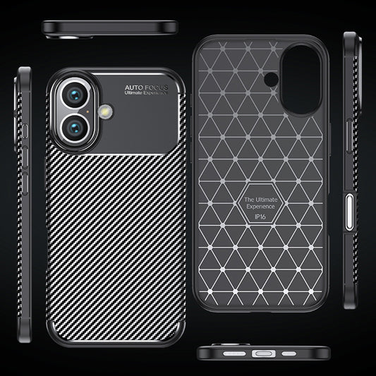 Futrola za Apple iPhone 16 Plus, Techsuit, CarbonFiber, Crna