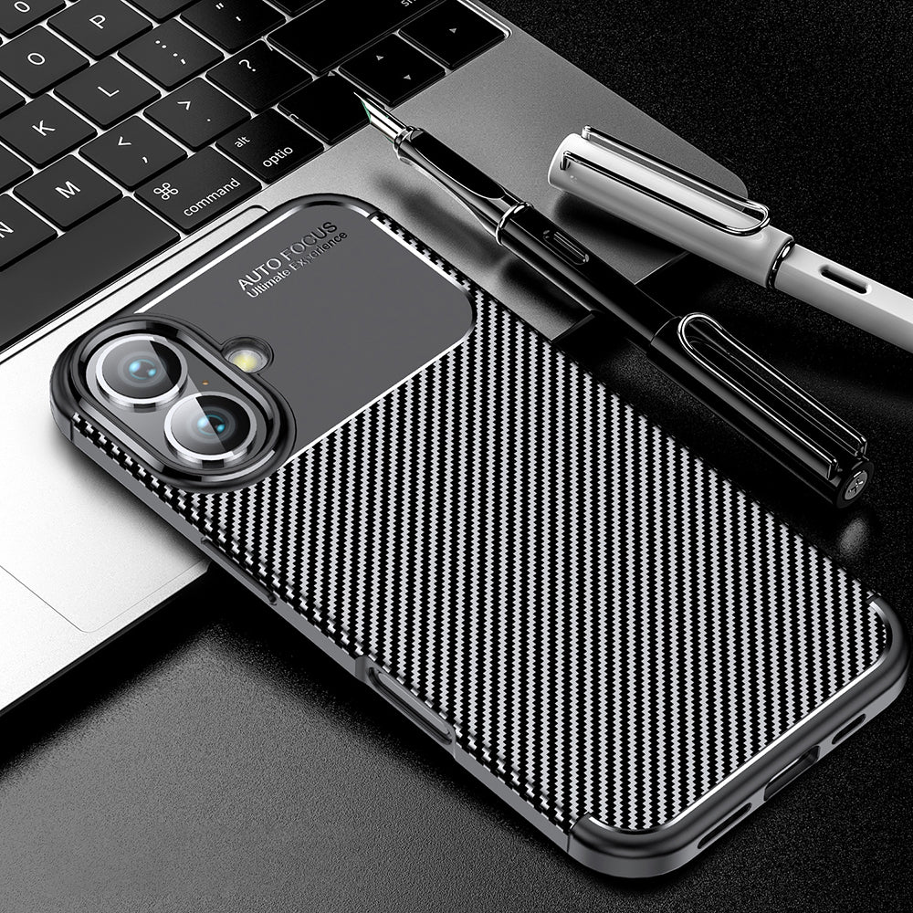 Futrola za Apple iPhone 16 Plus, Techsuit, CarbonFiber, Crna