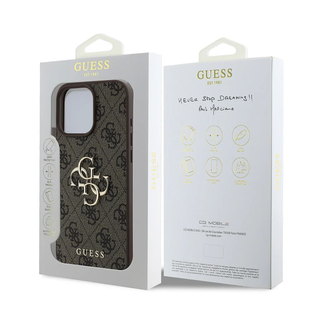 Futrola za Apple iPhone 16 Pro, Guess, 4G Big Logo, Braon