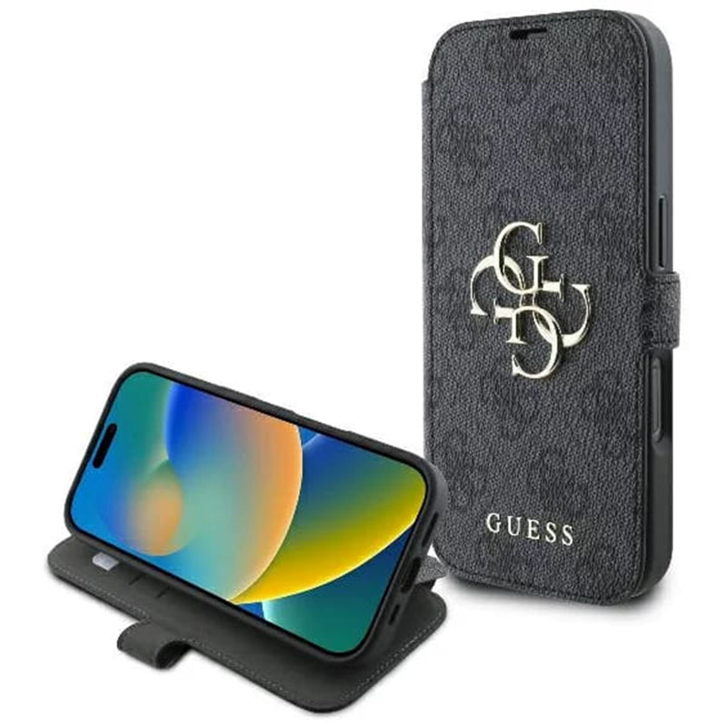 Futrola za Apple iPhone 16 Pro, Guess, 4G Book, Crna