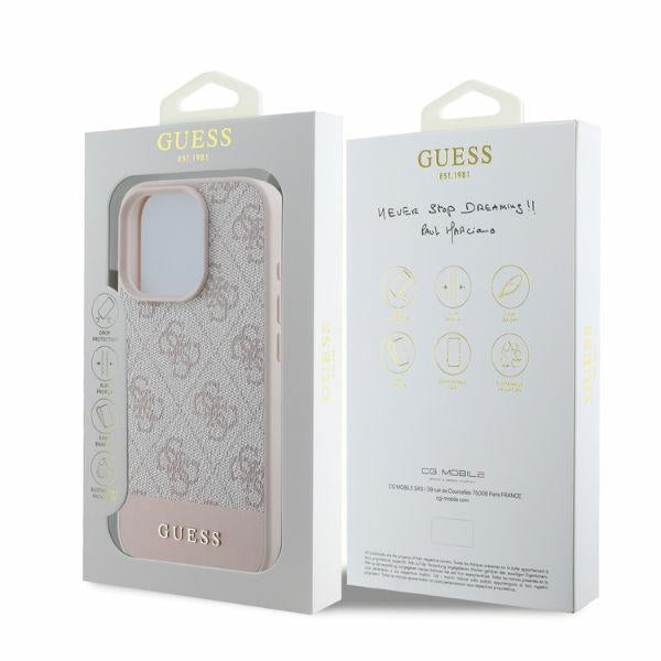 Futrola za Apple iPhone 16 Pro, Guess, 4G Bottom Stripe, Roze