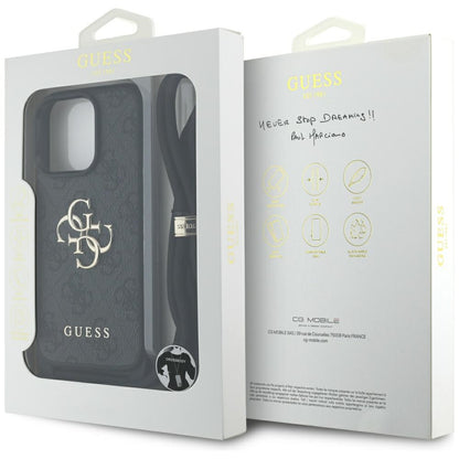 Futrola za Apple iPhone 16 Pro, Guess, 4G CBDY Big Logo with Cord Strap, Crna