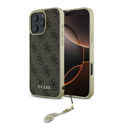 Futrola za Apple iPhone 16 Pro, Guess, 4G Charm, Braon