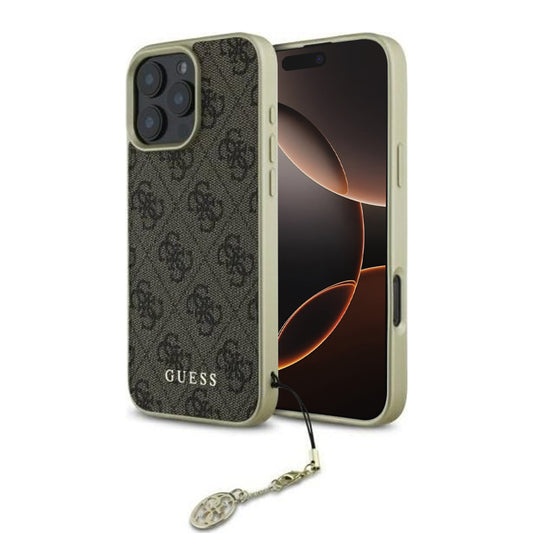 Futrola za Apple iPhone 16 Pro, Guess, 4G Charm, Braon