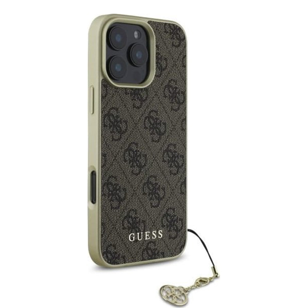 Futrola za Apple iPhone 16 Pro, Guess, 4G Charm, Braon