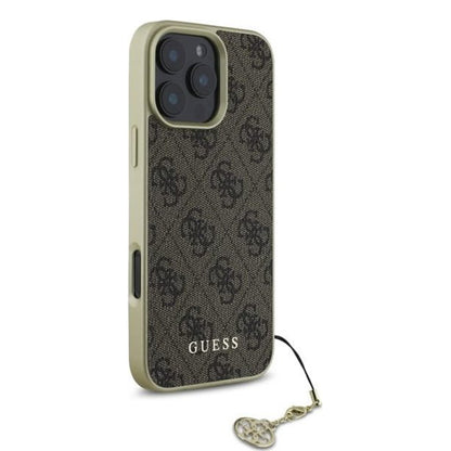 Futrola za Apple iPhone 16 Pro, Guess, 4G Charm, Braon