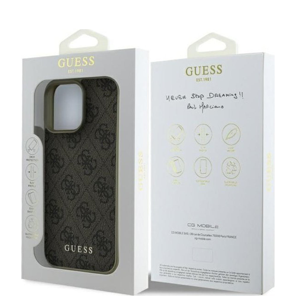 Futrola za Apple iPhone 16 Pro, Guess, 4G Charm, Braon