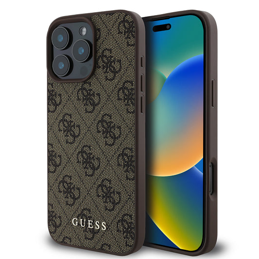 Futrola za Apple iPhone 16 Pro, Guess, 4G Classic, Braon
