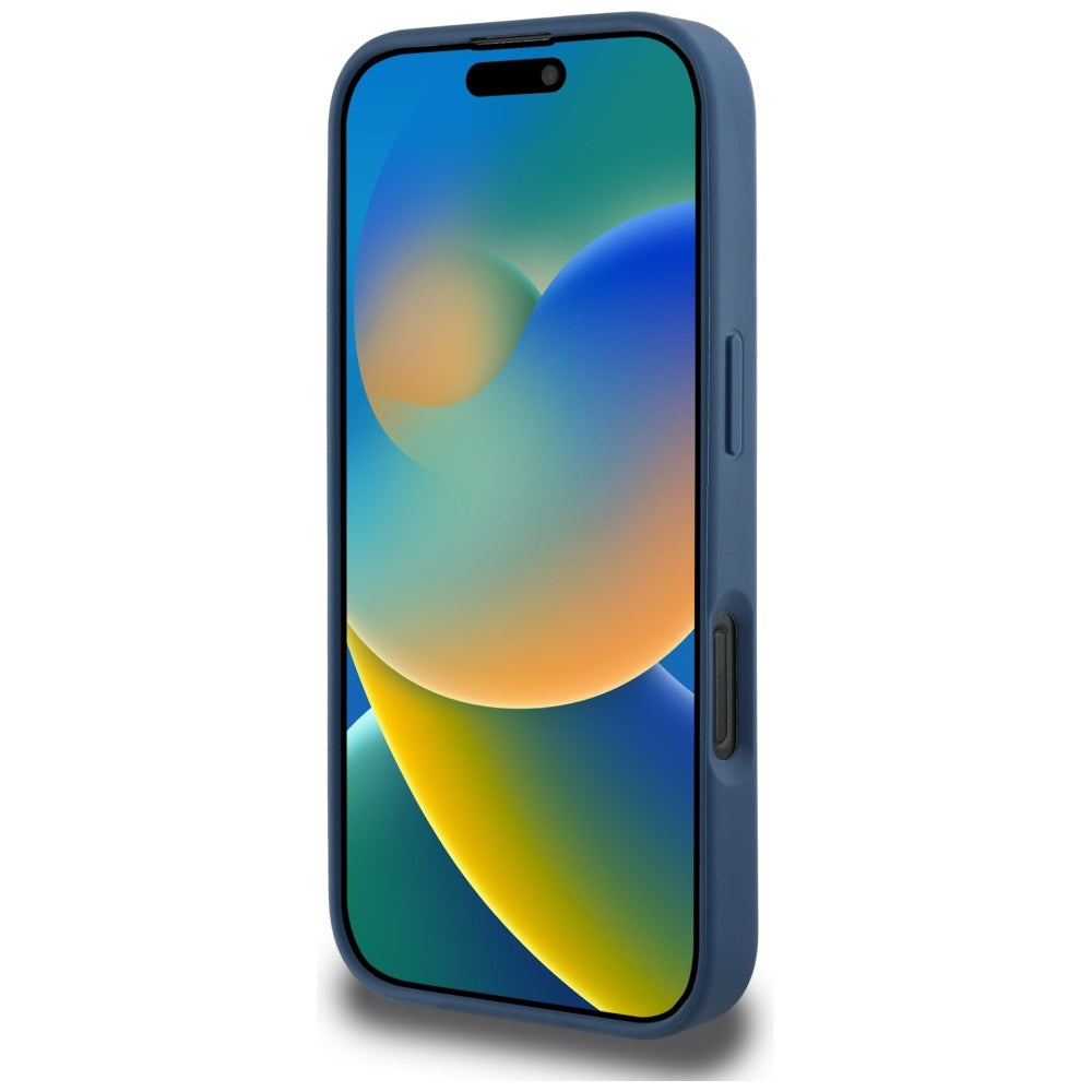 Futrola za Apple iPhone 16 Pro, Guess, 4G Grained Roses Big Logo, Plava