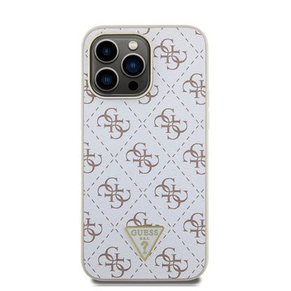 Futrola za Apple iPhone 16 Pro, Guess, 4G Triangle Logo, Bela