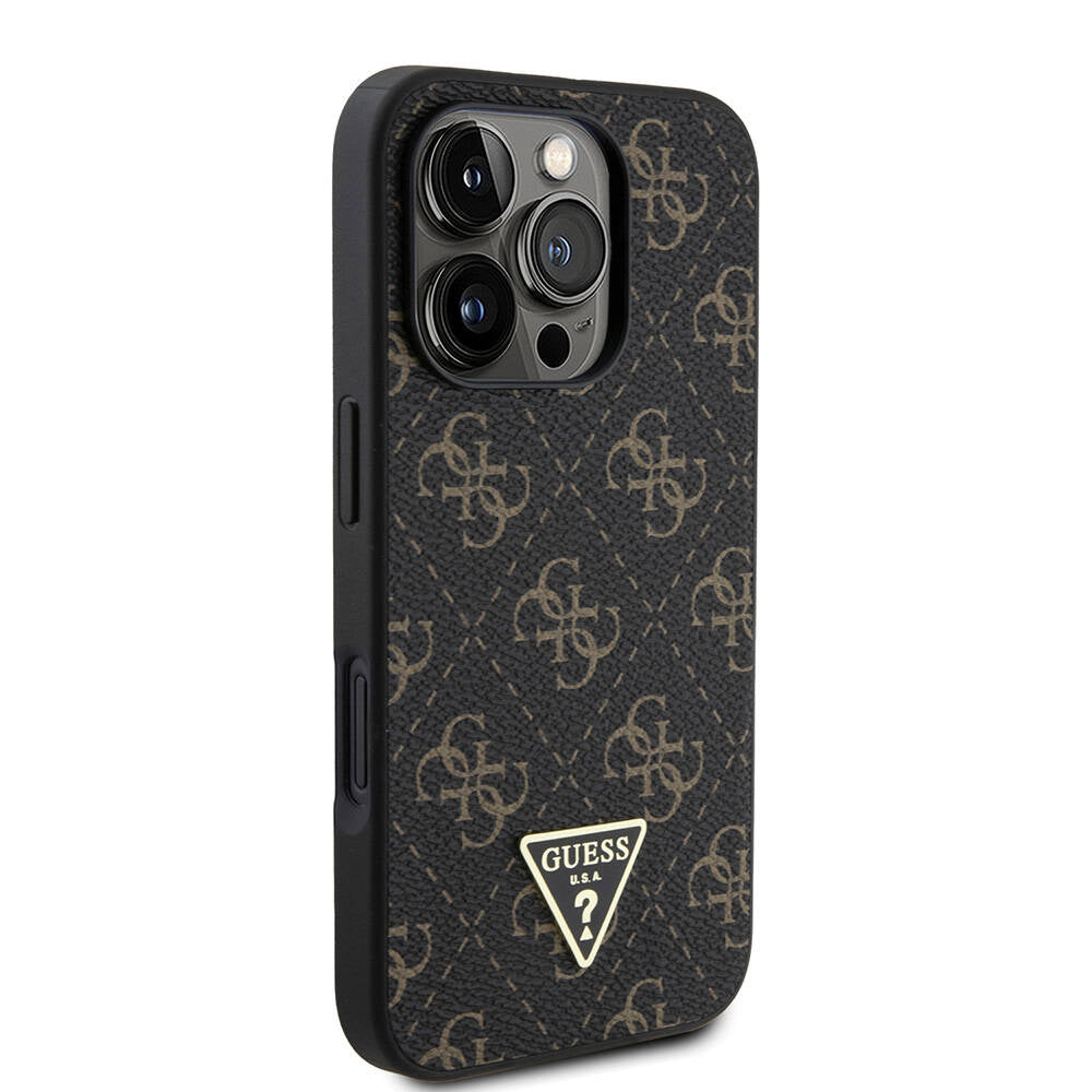 Futrola za Apple iPhone 16 Pro, Guess, 4G Triangle Logo, Bela