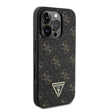 Futrola za Apple iPhone 16 Pro, Guess, 4G Triangle Logo, Bela