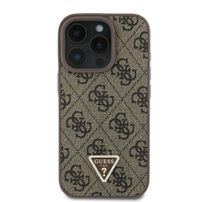 Futrola za Apple iPhone 16 Pro, Guess, 4G Triangle Strass, Braon