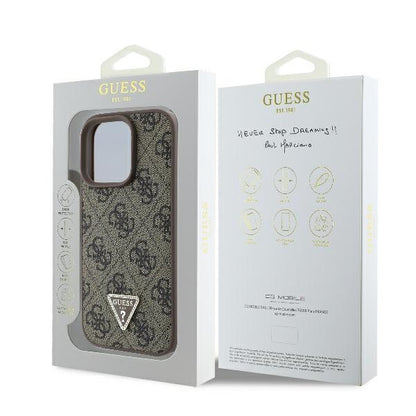 Futrola za Apple iPhone 16 Pro, Guess, 4G Triangle Strass, Braon