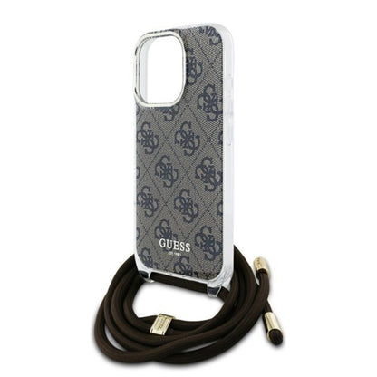 Futrola za Apple iPhone 16 Pro, Guess, Crossbody Cord 4G Print, Braon
