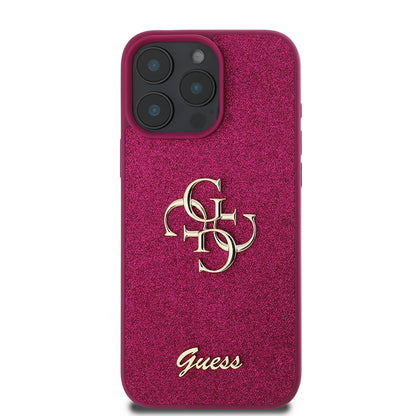 Futrola za Apple iPhone 16 Pro, Guess, Glitter Big 4G Script, Magenta
