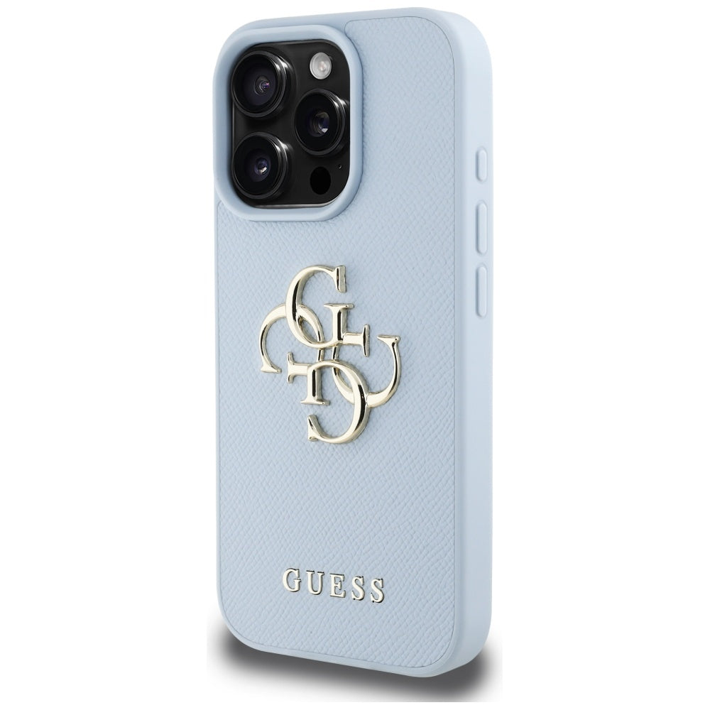 Futrola za Apple iPhone 16 Pro, Guess, Grained Big 4G Logo Small Classic Logo, Plava