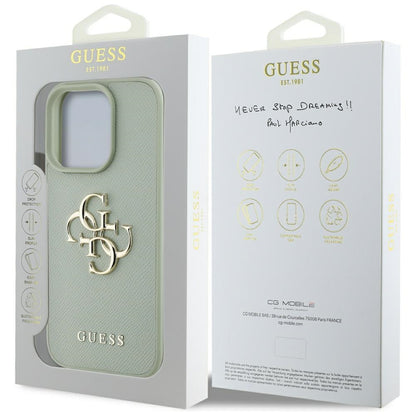 Futrola za Apple iPhone 16 Pro, Guess, Grained Big 4G Logo Small Classic Logo, Zelena