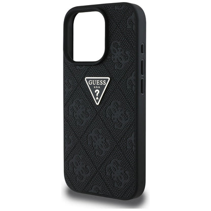 Futrola za Apple iPhone 16 Pro, Guess, Hot Stamp 4G Pattern Triangle Logo, Crna