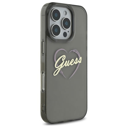 Futrola za Apple iPhone 16 Pro, Guess, IML Heart, Crna