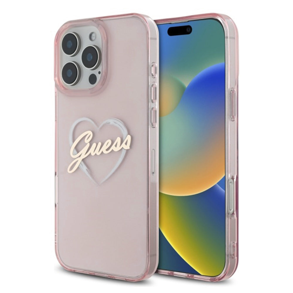 Futrola za Apple iPhone 16 Pro, Guess, IML Heart, Roze