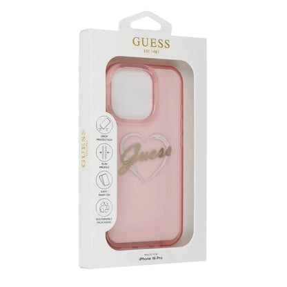 Futrola za Apple iPhone 16 Pro, Guess, IML Heart, Roze